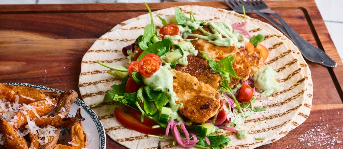 Wrap med halloumi och Avokado Lime