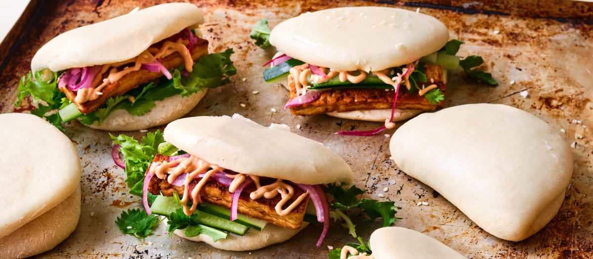 Bao buns med tofu och Asiatisk Mayo